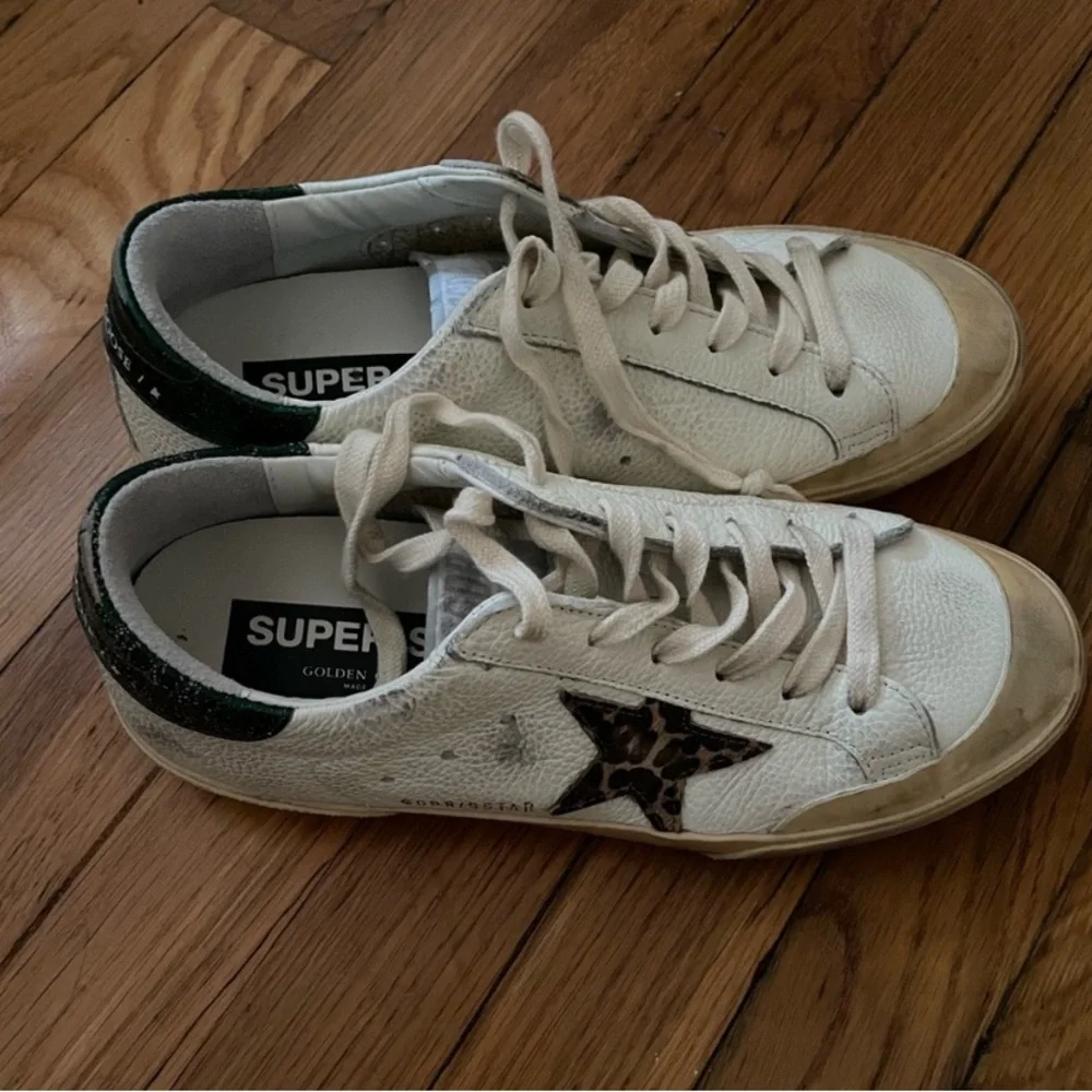 Golden Goose White and Green Sneakers - Picture 10 of 12